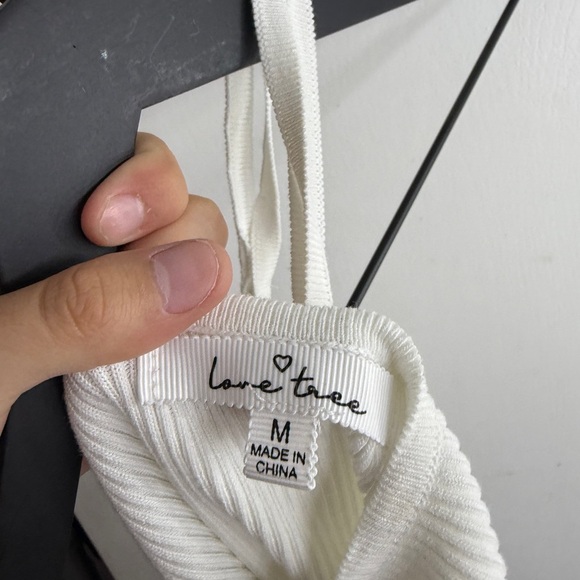 2/$15 Love Tree White Ribbed Button-Front Bodysuit - Picture 3 of 3